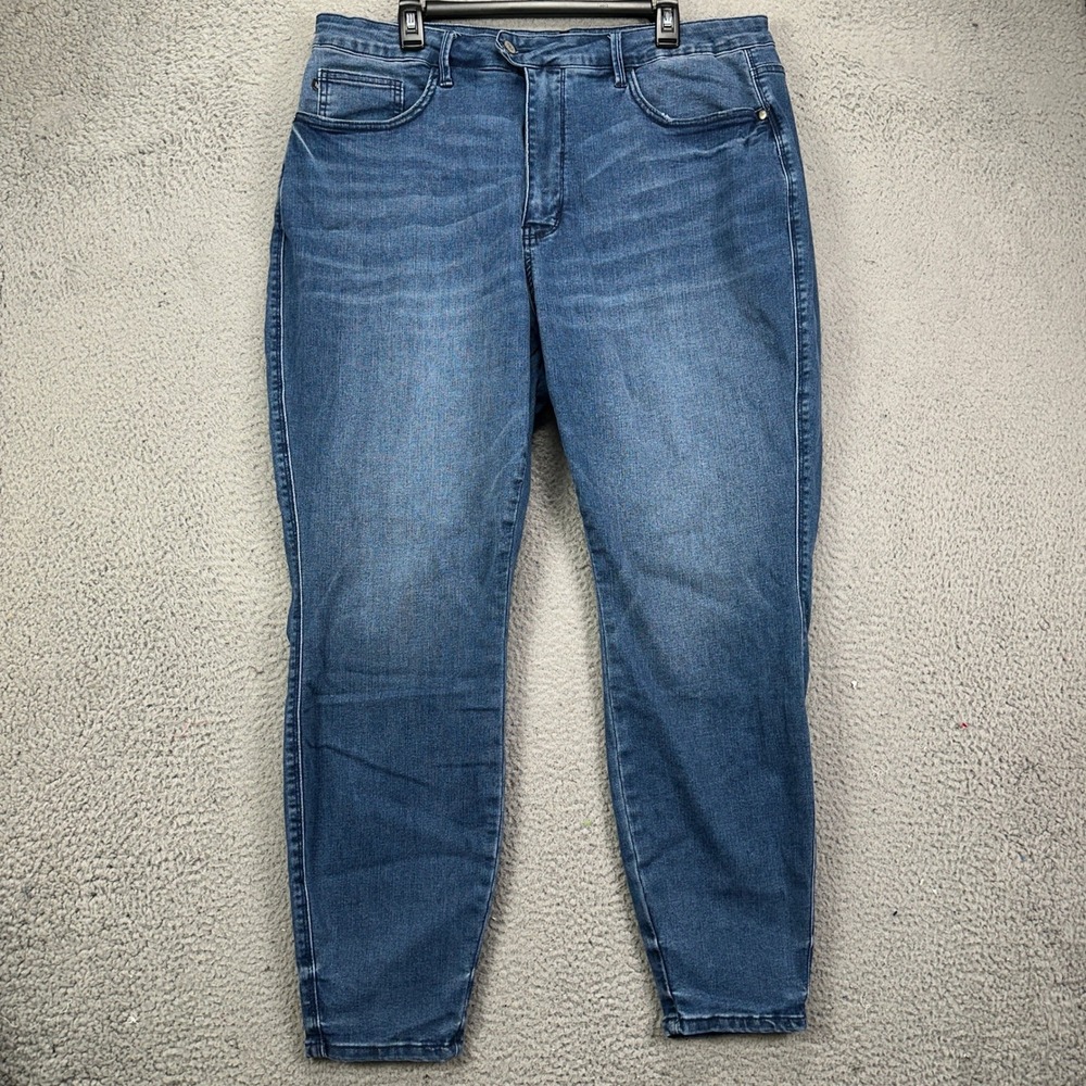 Judy Blue Jeans Skinny Fit Women 22W Plus Blue Distressed Stretch Denim 5 Pocket